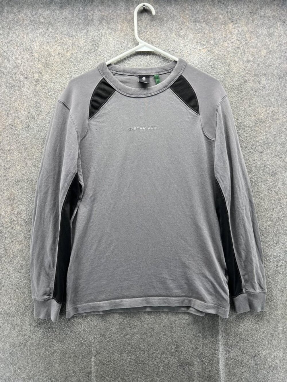 G-Star RAW Sweatshirt Mens Small Gray Knit Pullover Crewneck Streetwear Y2K